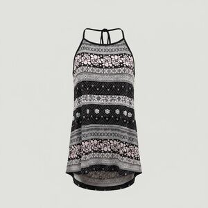 American Eagle Outfitters Black and Gray Patterned Top